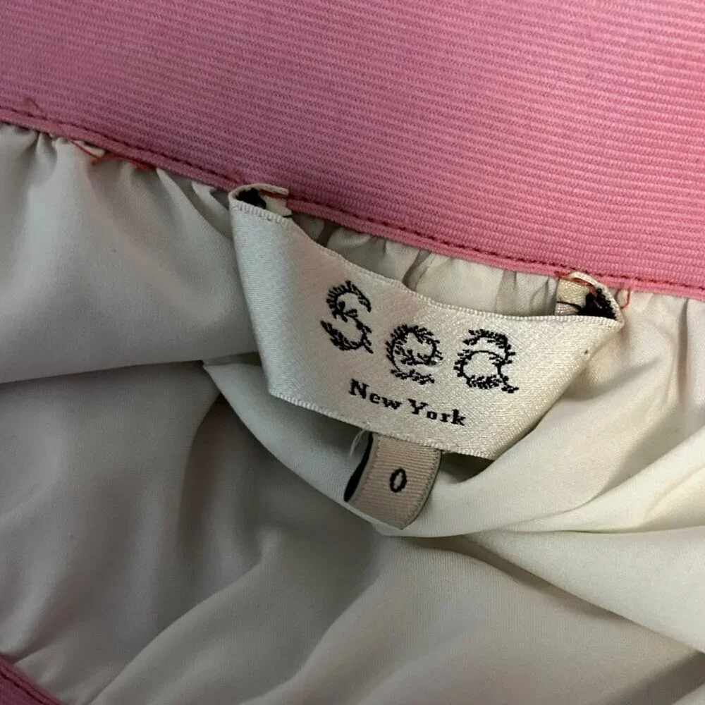 Sea New York Dip Dyed Ombre Orange Pink Taffeta Tiered Midi Skirt Zanna Sz 0